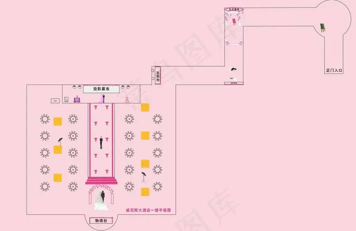 威尼斯大酒店一楼平面图片cdr矢量模版下载