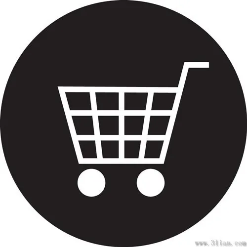 黑色背景购物车图标ai矢量模版下载