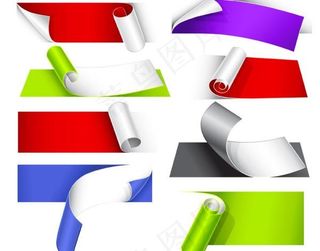 彩色贴纸矢量素材二