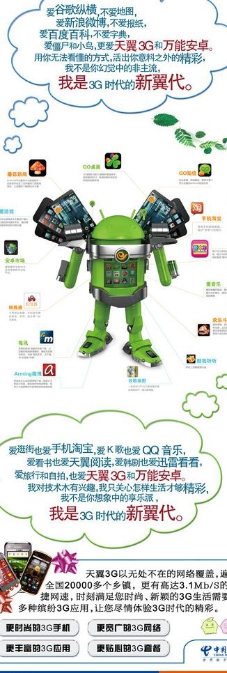 电信3g安卓手机凡客体宣传展架图片