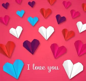缤纷折纸爱心矢量素材