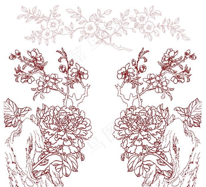线描花ai矢量模版下载