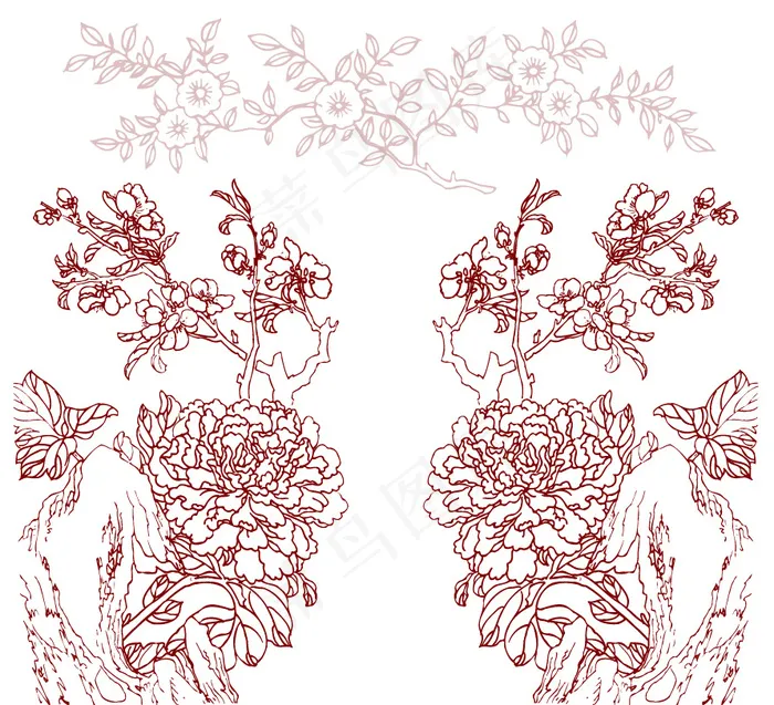 线描花ai矢量模版下载