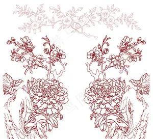 线描花