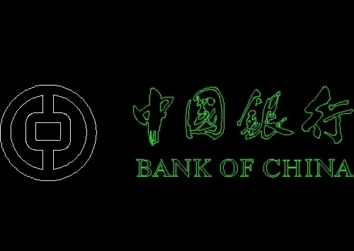 中国银行标志图块CAD饰物陈设图纸...