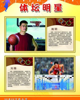 体坛明星展板图片