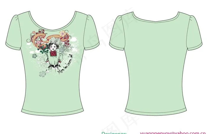 服装印花图片ai矢量模版下载