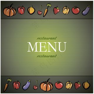 蔬菜的菜单背景矢量
