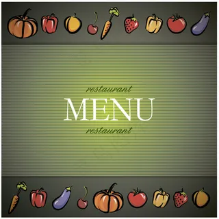 蔬菜的菜单背景矢量