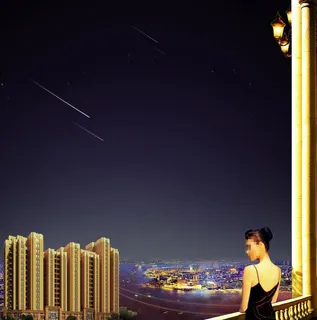 繁华水岸城市夜景图片