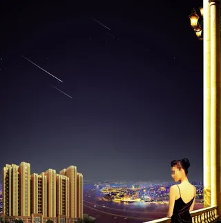 繁华水岸城市夜景图片