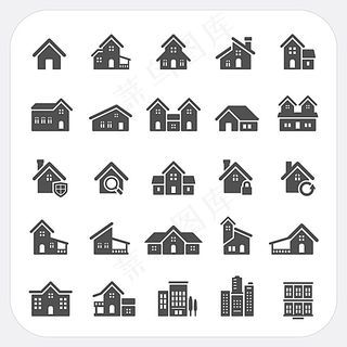 卡通房子logo图形