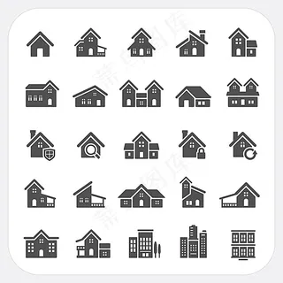 卡通房子logo图形