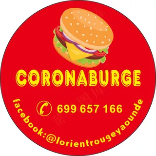 红色圆形汉堡贴纸