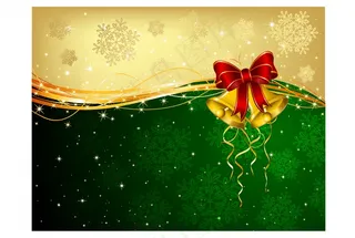 圣诞背景铃铛和装饰的弓