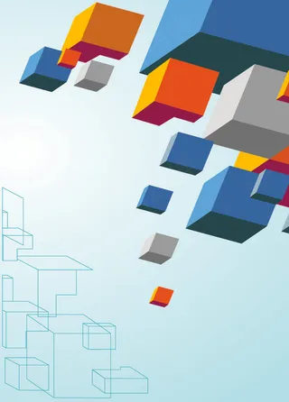 彩色3D方块背景矢量图