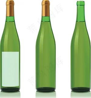 向量的葡萄酒和香槟酒瓶