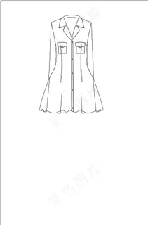 牛仔连衣裙 款式图图片