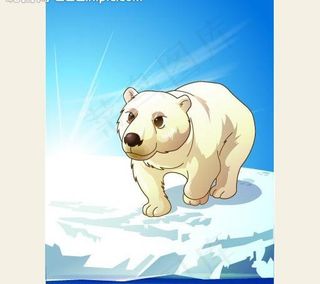 可爱动物绿色大白熊图片