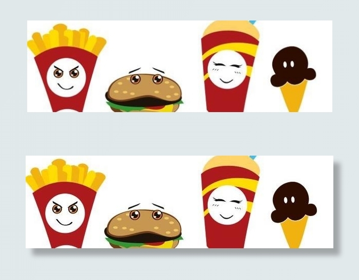 有趣的卡通快餐矢量素材