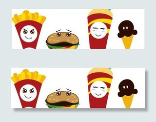 有趣的卡通快餐矢量素材
