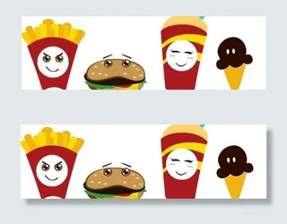 有趣的卡通快餐矢量素材