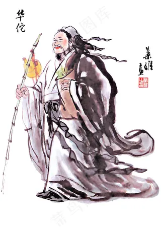 华佗人物油画设计