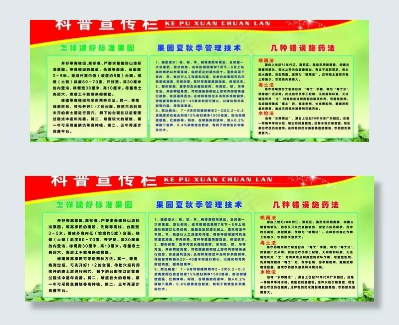 科普宣传栏图片(9071X3770(DPI:72))psd模版下载