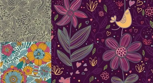 三款精致花纹背景矢量素材