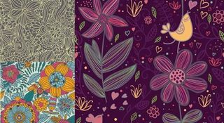 三款精致花纹背景矢量素材