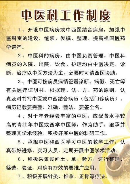 中医科制度图片psd模版下载