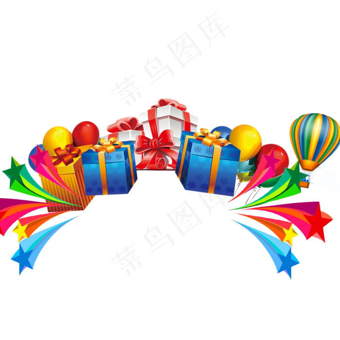 多彩精美礼品盒素材图片