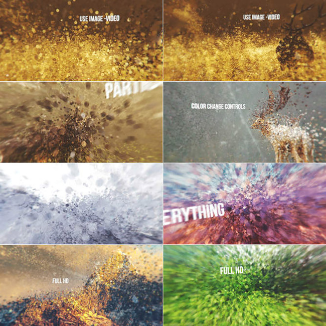 唯美粒子幻化汇聚成图像的AE特效工...