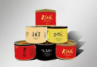 圆罐茶叶包装（平面图）图片