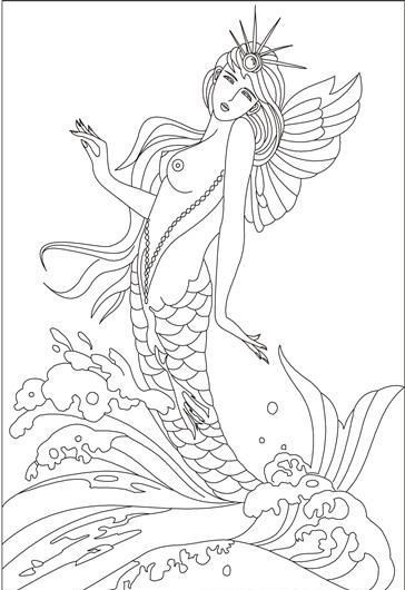 美人鱼矢量素材cdr矢量模版下载