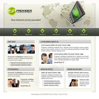 绿色科技网页psd模板