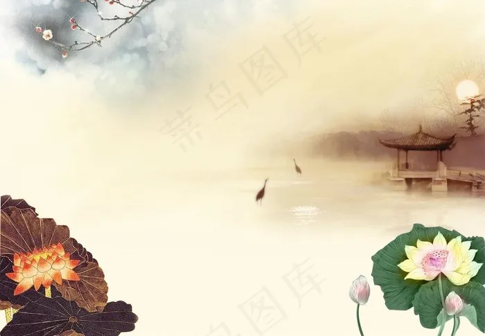 水墨图片psd模版下载