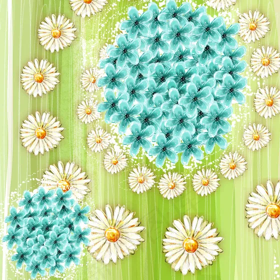 小清新绣球花小雏菊(2050X3000(DPI:300))psd模版下载