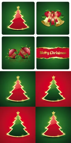 精美圣诞卡片矢量素材