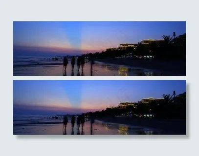 傍晚下海滩美景图片