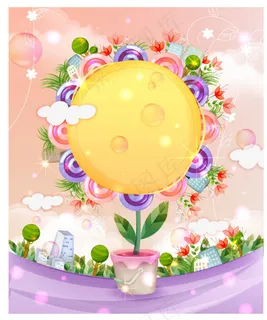 梦幻的太阳花矢量素材