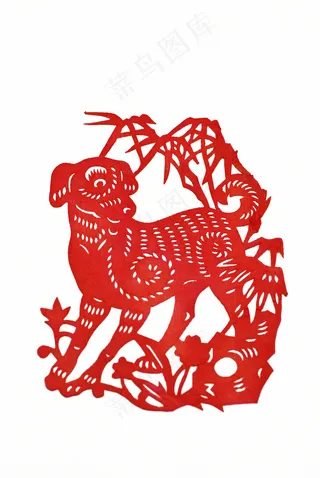剪纸狗图片