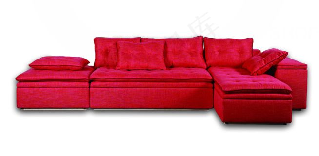 红色布艺沙发