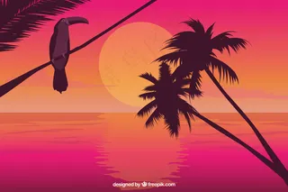 欢乐夏日海滨派对休闲时光旅游矢量