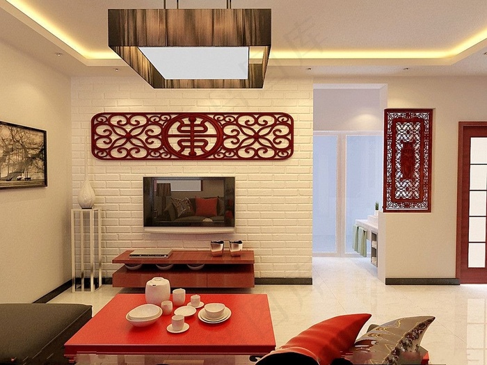 中式风格客厅效果图