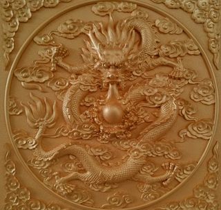 龙腾祥云浮雕天花板