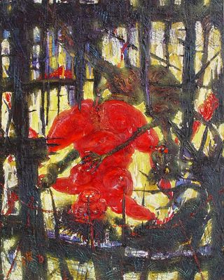 抽象亚麻布油画