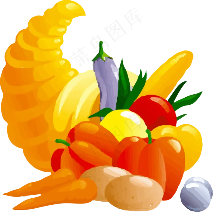卡通果蔬组合免抠素材下载(5814*5791px 300 dpi )ai矢量模版下载
