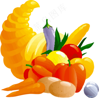 卡通果蔬组合免抠素材下载