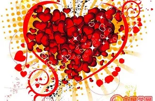 潮流簇拥心形图案矢量素材